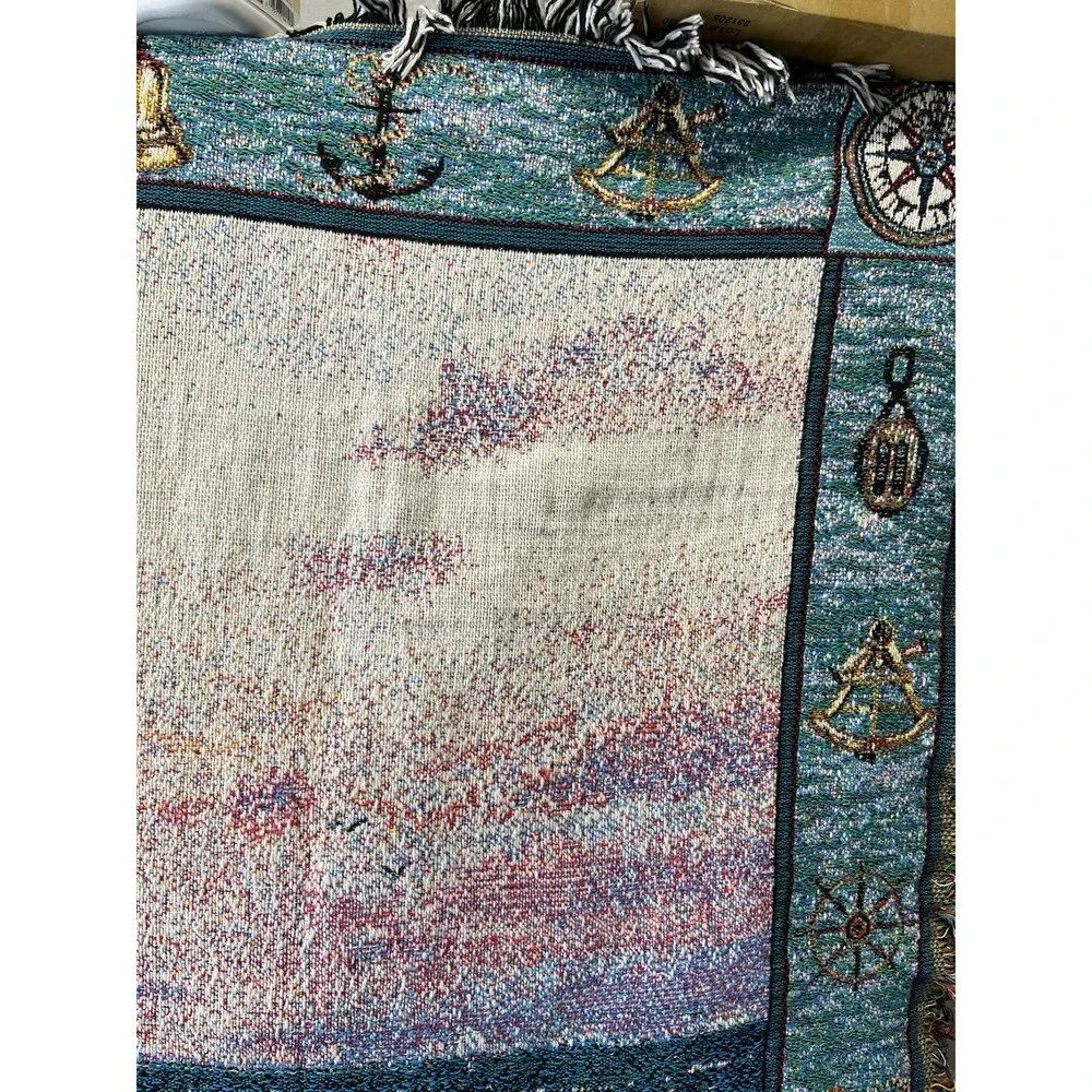 Thomas Kinkade Painter of Light Lighthouse Tapestry Throw Blanket Made in USA